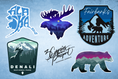 Load image into Gallery viewer, Sticker sheet with Alaska, moose, denali, bear and fairbanks stickers