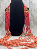 Bild in Galerie-Betrachter laden, Coral and Peach Beaded Necklace on black velvet stand with white background
