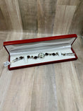 Load image into Gallery viewer, Tigers Eye and Sterling Silver Watch in red box on wood background