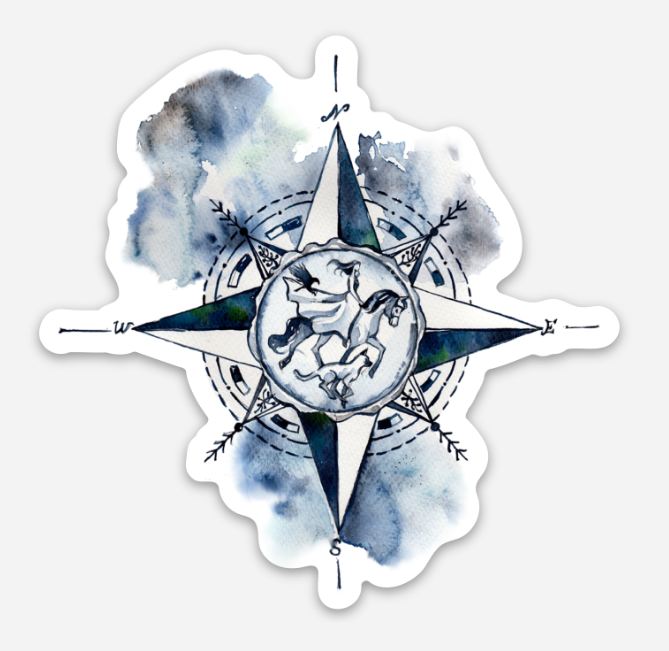 Follow Your Wild Compass Sticker