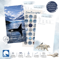 Load image into Gallery viewer, picture shows the cover with an orca on it and several pages including one with a wolf, bear and raven. 
