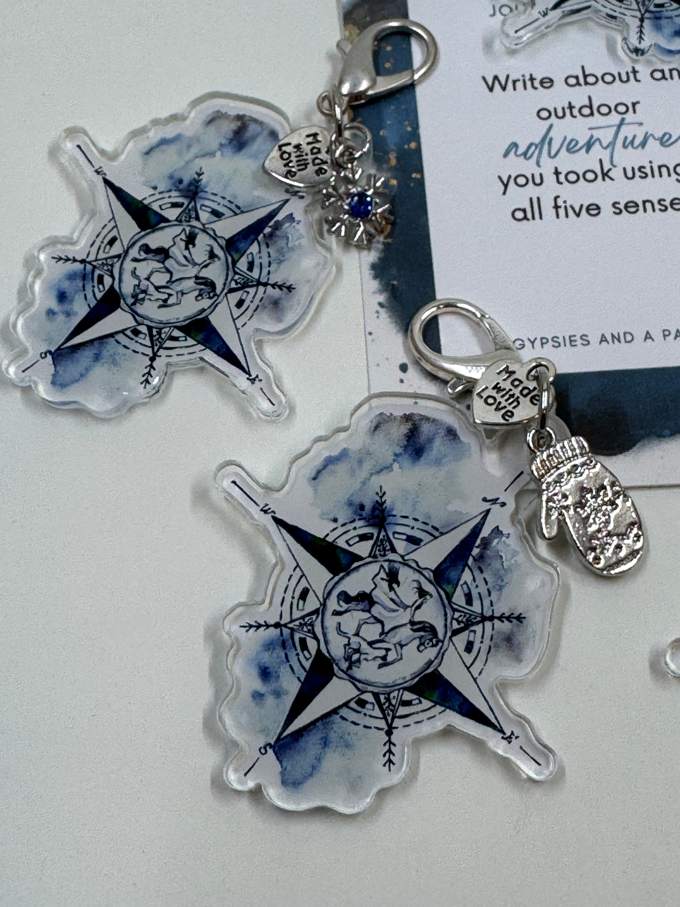 Planner charms on white background