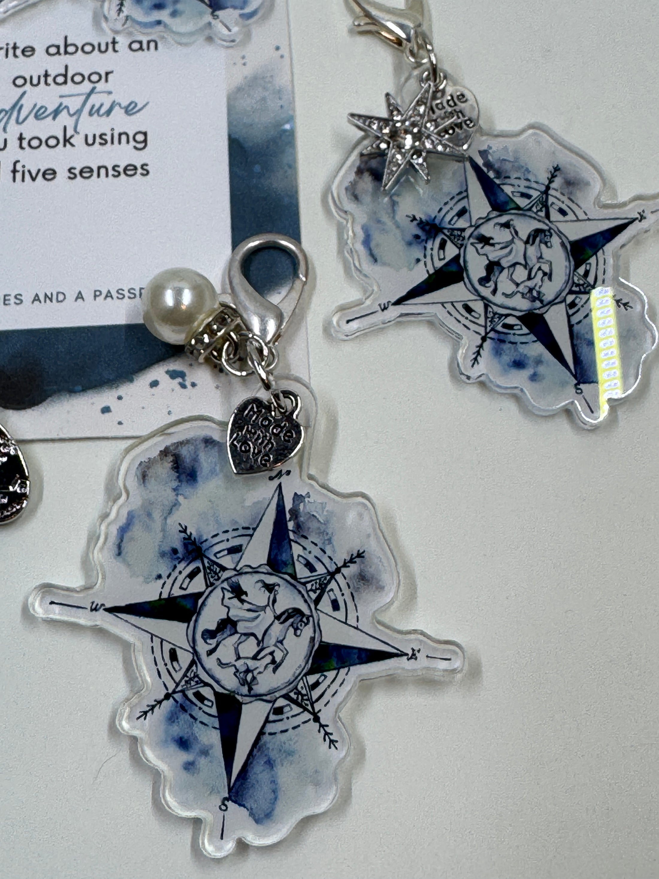 Planner charms on white background