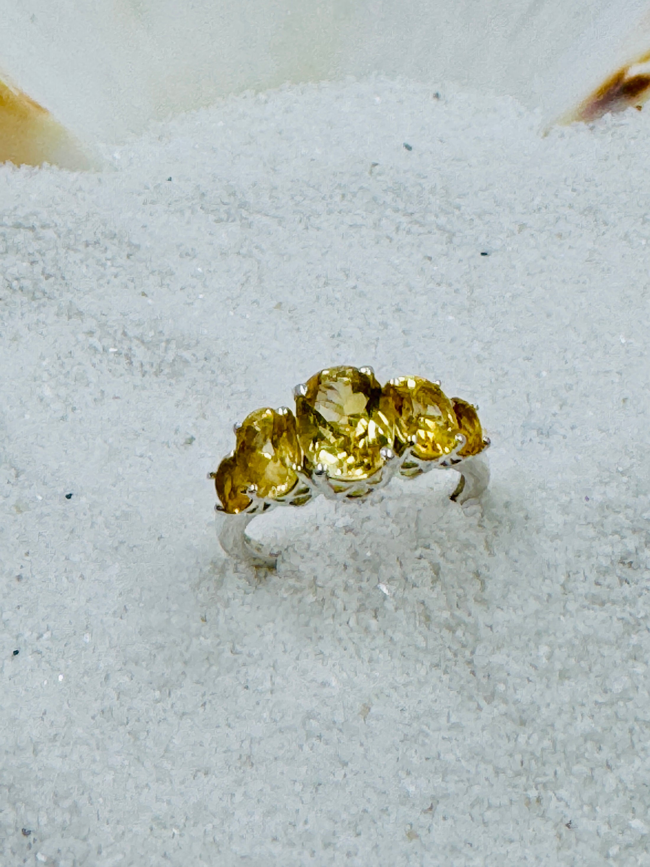 Citrine Ring in the sand